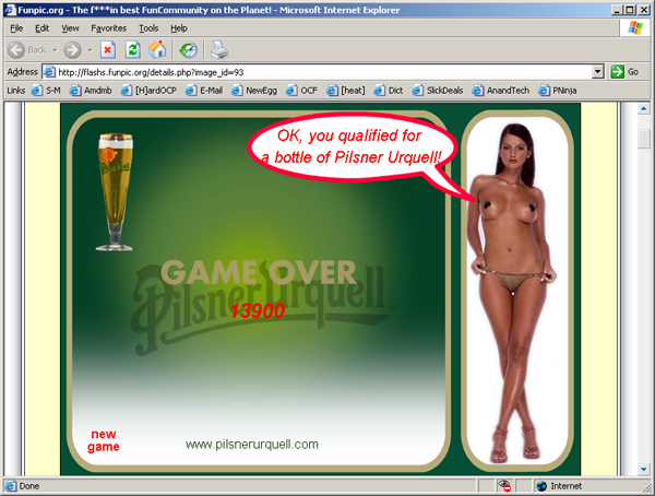 Pilsner Urquell Undress Game Hacked