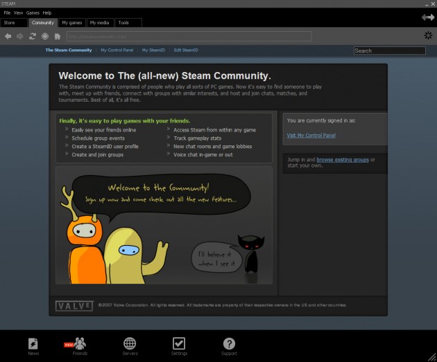 Steam Community home page