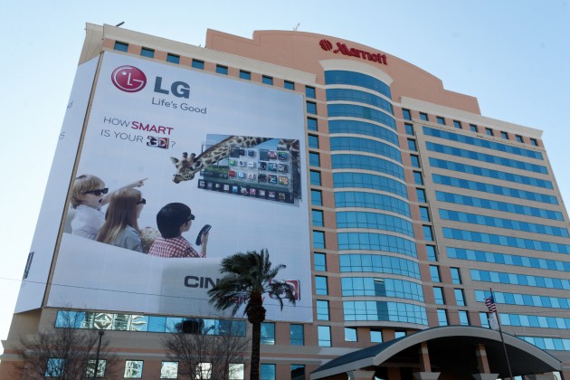 Giant LG ad on the Las Vegas Marriott