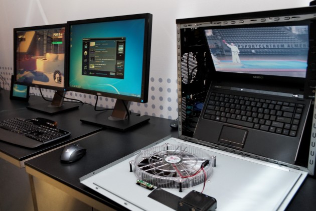 The AMD troll at CES: Laptop inside of a desktop case