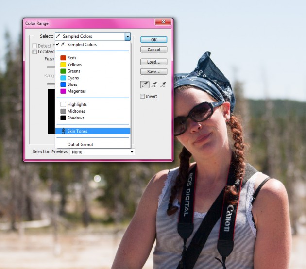 Adobe Photoshop CS6 skin tone selection