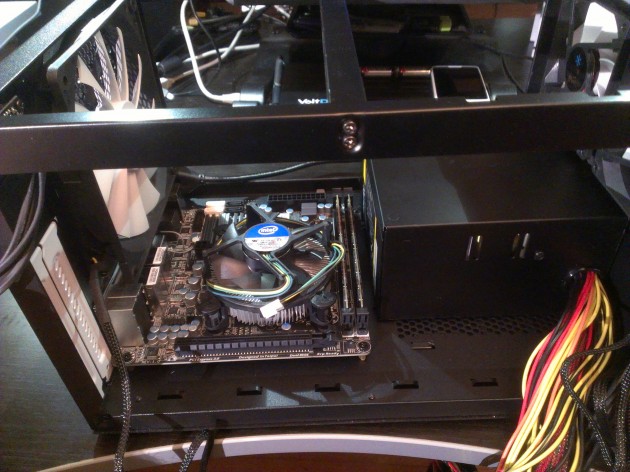 Fractal Node 304 with mini-ITX motherboard installed