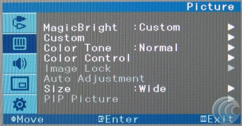 In-monitor menu